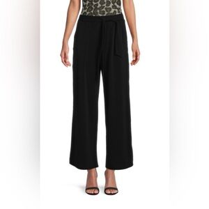 2/$30 T Tahari Solid Crepe Front Tie Black Pants size Medium